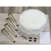 ITY International - Fluffy Ottoman/Footstool with Metal Base, 14.5'' x 16'', White - - Mounts For Less