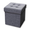ITY International - Foldable Fabric Ottoman/Footrest with Storage, 15" x 15" x 15", Gray - - Mounts For Less