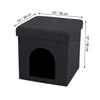 ITY International - Foldable Ottoman/Footrest with Pet Hideout, 15"x15"x15", Black - - Mounts For Less