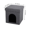 ITY International - Foldable Ottoman/Footrest with Pet Hideout, 15"x15"x15", Gray - - Mounts For Less