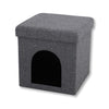 ITY International - Foldable Ottoman/Footrest with Pet Hideout, 15"x15"x15", Gray - - Mounts For Less