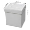 ITY International - Foldable Ottoman/Footrest with Storage, 15" x 15" x 15, Beige - - Mounts For Less