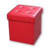 ITY International - Foldable Ottoman/Footrest with Storage, 15" x 15" x 15", Red - - Mounts For Less