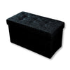 ITY International - Large Fabric Folding Ottoman/Footrest with Storage, 30" x 14.75" x 15.75", Black - - Mounts For Less