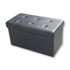 ITY International - Large Folding Ottoman/Footrest with Storage, 30" x 14.75" x 15.75, Black - - Mounts For Less