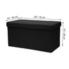 ITY International - Large Plush Fabric Foldable Ottoman/Footrest with Storage, 30" x 15" x 15", Black - - Mounts For Less