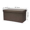 ITY International - Large Plush Fabric Foldable Ottoman/Footrest with Storage, 30" x 15" x 15", Camel - - Mounts For Less