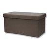 ITY International - Large Plush Fabric Foldable Ottoman/Footrest with Storage, 30" x 15" x 15", Camel - - Mounts For Less