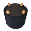 ITY International - Round Ottoman/ Footstool with Storage, Plush Fabric, 18" x 16", Black - - Mounts For Less