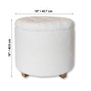 ITY International - Round Ottoman/ Footstool with Storage, Plush Fabric, 18" x 16", White - - Mounts For Less