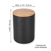 ITY International - Set of 3 Airtight Ceramic Storage Jars with Bamboo Lid, Size Large, Black - - Mounts For Less