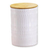 ITY International - Set of 3 Airtight Ceramic Storage Jars with Bamboo Lid, Size Large, White - - Mounts For Less
