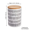 ITY International - Set of 3 Airtight Ceramic Storage Jars with Bamboo Lid, Size Large, White and Black - - Mounts For Less