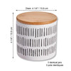 ITY International - Set of 3 Airtight Ceramic Storage Jars with Bamboo Lid, Size Small, White and Black - - Mounts For Less