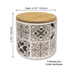 ITY International - Set of 3 Airtight Ceramic Storage Jars with Bamboo Lid, Size Small, White and Black - - Mounts For Less