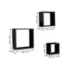ITY International - Set of 3 Square Wooden Shelves, Black - - Mounts For Less