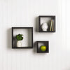 ITY International - Set of 3 Square Wooden Shelves, Black - - Mounts For Less