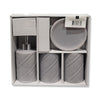ITY International - Set of 4 Pieces of Bathroom Accessories, Made of Ceramic, Grey - - Mounts For Less