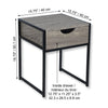 ITY International - Side Table with Drawer, Made of MDF, 15.7" x 19.7" x 15.7", Taupe Gray - - Mounts For Less
