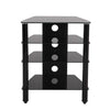 Impressions BA-19 Audio-Video Stand With 4 Black Tempered Glass Shelves - - Mounts For Less