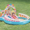 Intex - Candy Zone Aquatic Playground, 116 '' x 75 '' x 51 '', Includes 2 Pools, 1 Slide and Accessories, Multicolored - - Mounts For Less