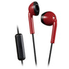 JVC HA-F19M-RB Retro In-Ear Headphone with Microphone and Remote Control Red - - Mounts For Less