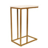 Jessar - Rectangle Side Table, 15.7"x9.8"x23.6", From the Elton Collection, Gold and White - - Mounts For Less