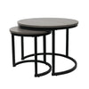 Jessar - Set of 2 Round Coffee Tables, From the Bali Collection, Grey Wood Grain - - Mounts For Less