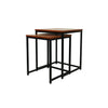 Jessar - Set of 2 Square Side Tables, From the Ross Collection, Brown - - Mounts For Less