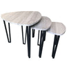 Jessar - Set of 3 Coffee Tables with Metal Base, From the Webber Collection, Grey - - Mounts For Less