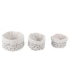 Jessar - Set of 3 Collapsible Fabric Storage Basket, White - - Mounts For Less