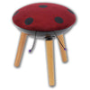Jessar - Velvet and Wood Childrens Stool, From The Dorothy Collection, Ladybug Pattern - - Mounts For Less