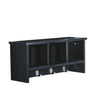 Jessar - Wall Floating Shelf with Compartments and Hooks, 22" x 10.8" x 6.7", Black - - Mounts For Less