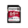 Kingston Technology - Canvas React Plus SD Memory Card, 64GB Capacity, UHS-II 4K/8K - - Mounts For Less