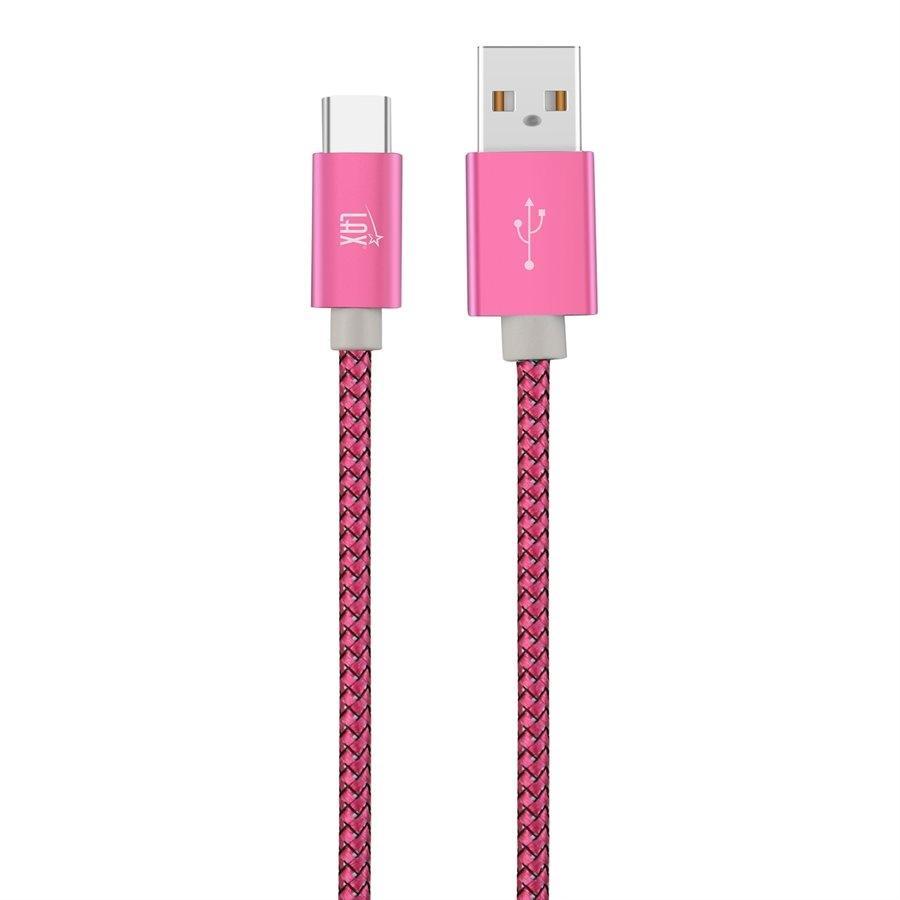 LAX - 6 Feet USB Type-C to USB-A Cable, Braided and Durable, Magenta - - Mounts For Less