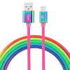 LAX - 6 Feet USB Type-C to USB-A Cable, Braided and Durable, Rainbow - - Mounts For Less