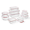 LocknLock - Set of 2 Airtight and Leakproof Glass Containers, 1L Capacity, Red - - Mounts For Less