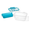 LocknLock - Set of 2 EasyLunch 2 Tier Snack Containers, 473.mL Capacity, Blue - - Mounts For Less