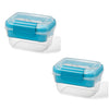 LocknLock - Set of 2 EasyLunch 2 Tier Snack Containers, 473.mL Capacity, Blue - - Mounts For Less