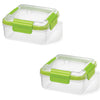 LocknLock - Set of 2 EasyLunch Double Sandwich Containers, 946mL Capacity, Green - - Mounts For Less