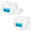 LocknLock - Set of 2 EasyLunch Lunch Box Containers, 1.2 Liter Capacity, Blue - - Mounts For Less