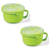 LocknLock - Set of 2 EasyLunch Meal Containers, 1.1 Liter Capacity, Green - - Mounts For Less