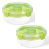 LocknLock - Set of 2 EasyLunch Salad Containers, 1.3 Liter Capacity, Green - - Mounts For Less
