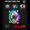 Marvo Pro - Case Cooling PC Fan, 120mm, 9 Blades & 15 RGB LEDs, Black - - Mounts For Less