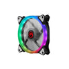 Marvo Pro - Case Cooling PC Fan, 120mm, 9 Blades & 15 RGB LEDs, Black - - Mounts For Less