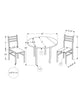 Monarch Specialties I 1003 Dining Table Set, 3pcs Set, Small, 35" Drop Leaf, Kitchen, Metal, Laminate, Brown, Black, Contemporary, Modern - - Mounts For Less