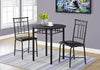 Monarch Specialties I 1013 Dining Table Set, 3pcs Set, Small, 30" Round, Kitchen, Metal, Laminate, Black, Contemporary, Modern - - Mounts For Less