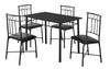 Monarch Specialties I 1018 Dining Table Set, 5pcs Set, Small, 40" Rectangular, Kitchen, Metal, Laminate, Black, Contemporary, Modern - - Mounts For Less