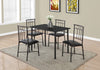 Monarch Specialties I 1018 Dining Table Set, 5pcs Set, Small, 40" Rectangular, Kitchen, Metal, Laminate, Black, Contemporary, Modern - - Mounts For Less