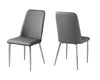 Monarch Specialties I 1035 Dining Chair, Set Of 2, Side, Upholstered, Kitchen, Dining Room, Pu Leather Look, Metal, Grey, Chrome, Contemporary, Modern - - Mounts For Less